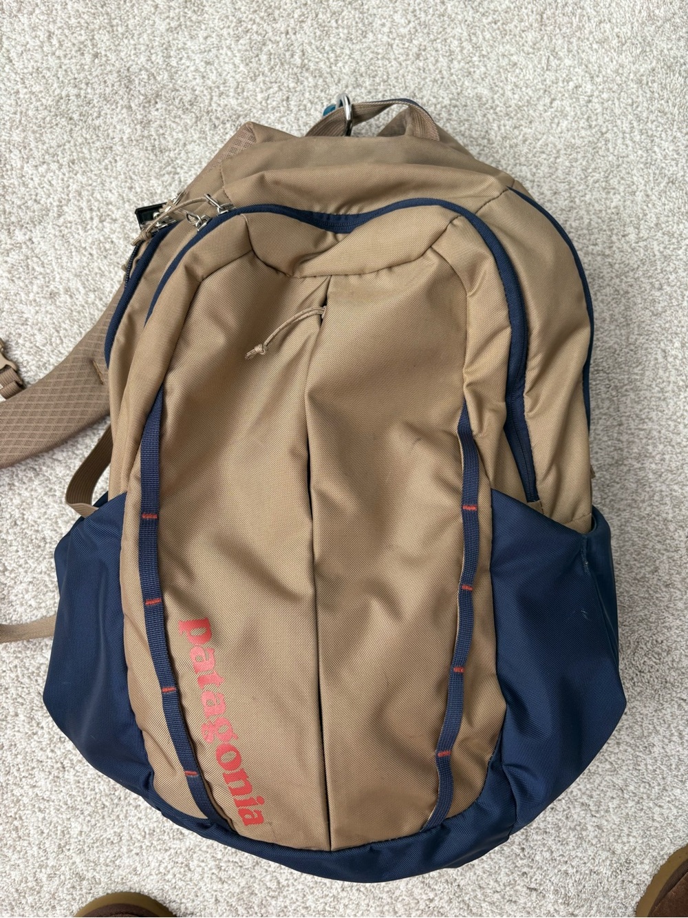 Patagonia Refugio Two-Tone Tan and Navy Backpack